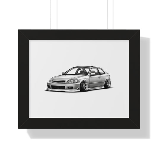 Stanced JDM Show Car - Black and White Canvas Art