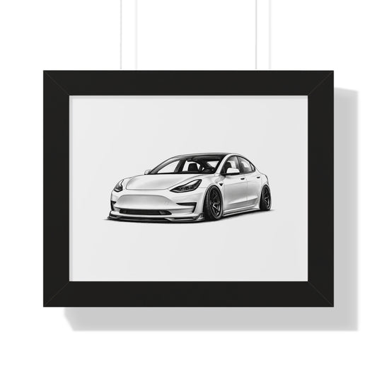 Stanced EV Show Car - Black and White Canvas Art