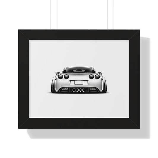 American Muscle Race Car - Black and White Canvas Art