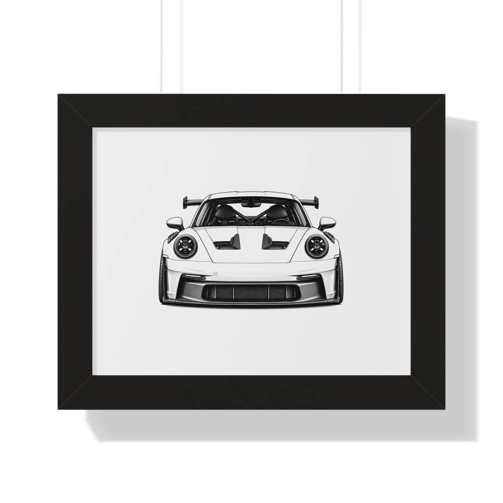Stanced Euro Super Car - Black and White Canvas Art