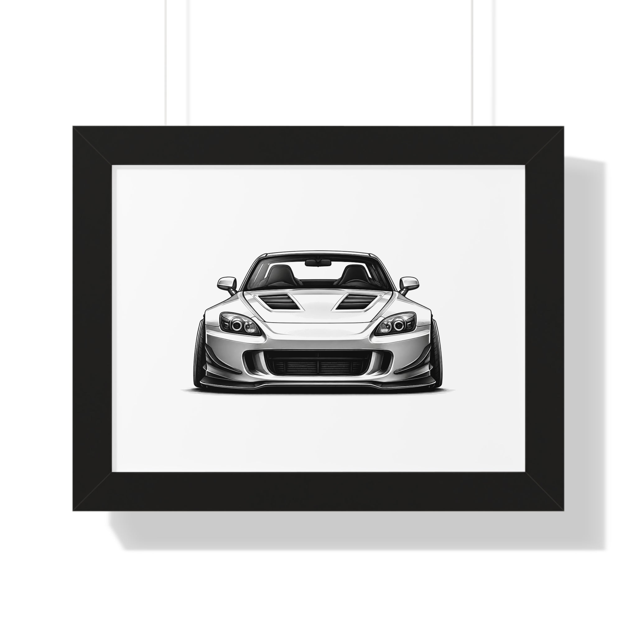 Stanced JDM Track Car - Black and White Canvas Art