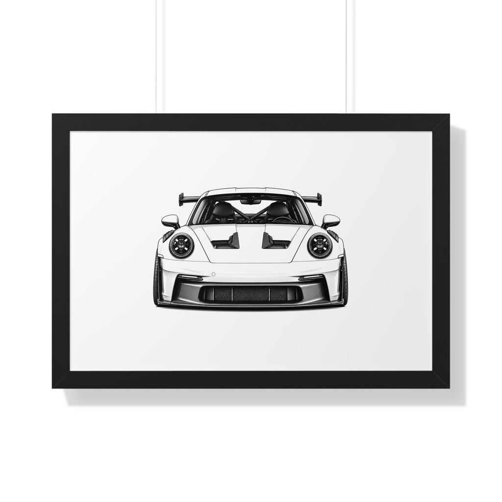Stanced Euro Super Car - Black and White Canvas Art