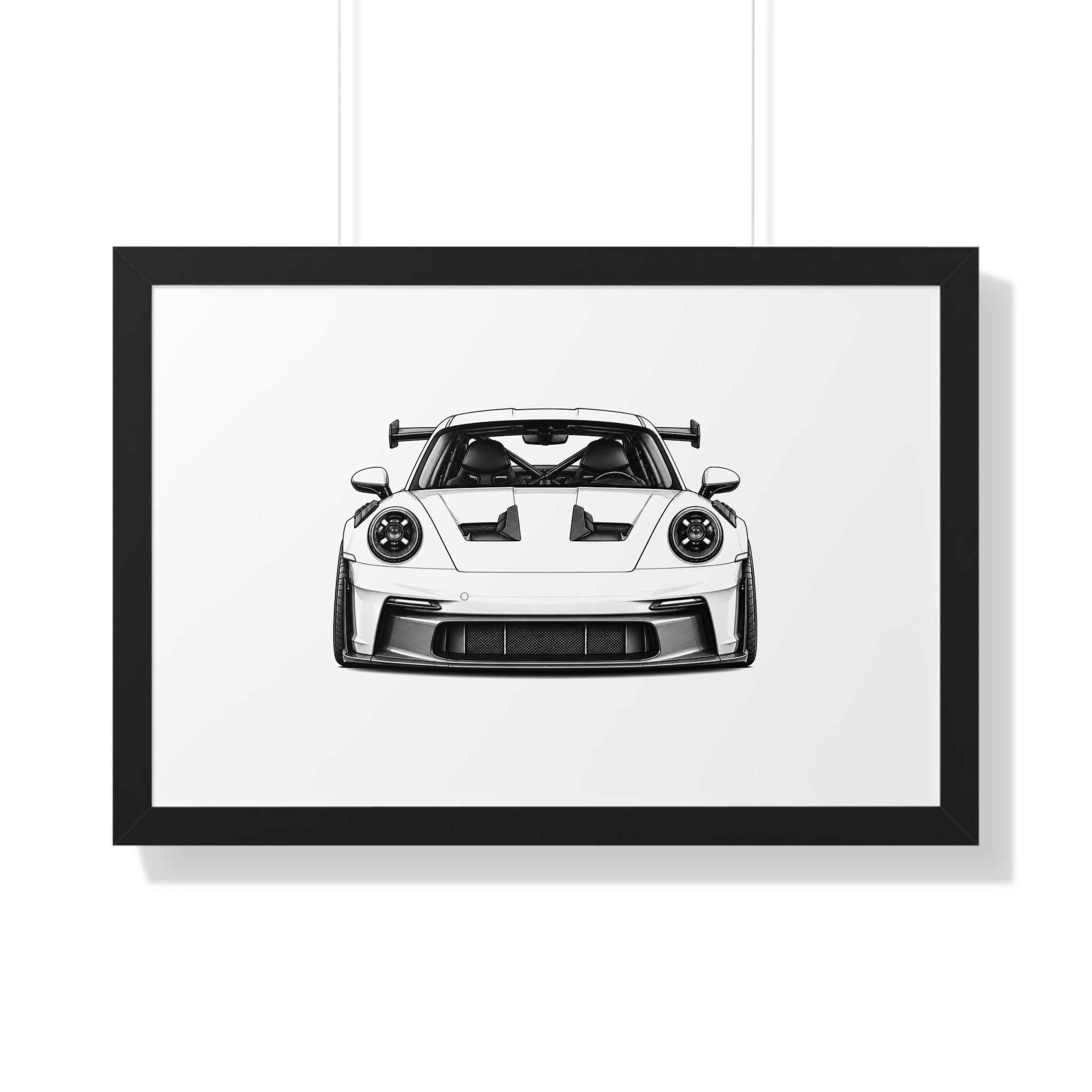 Stanced Euro Super Car - Black and White Canvas Art
