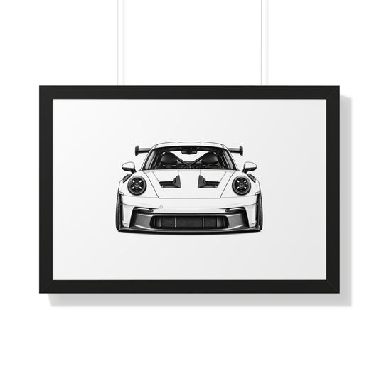 Stanced Euro Super Car - Black and White Canvas Art