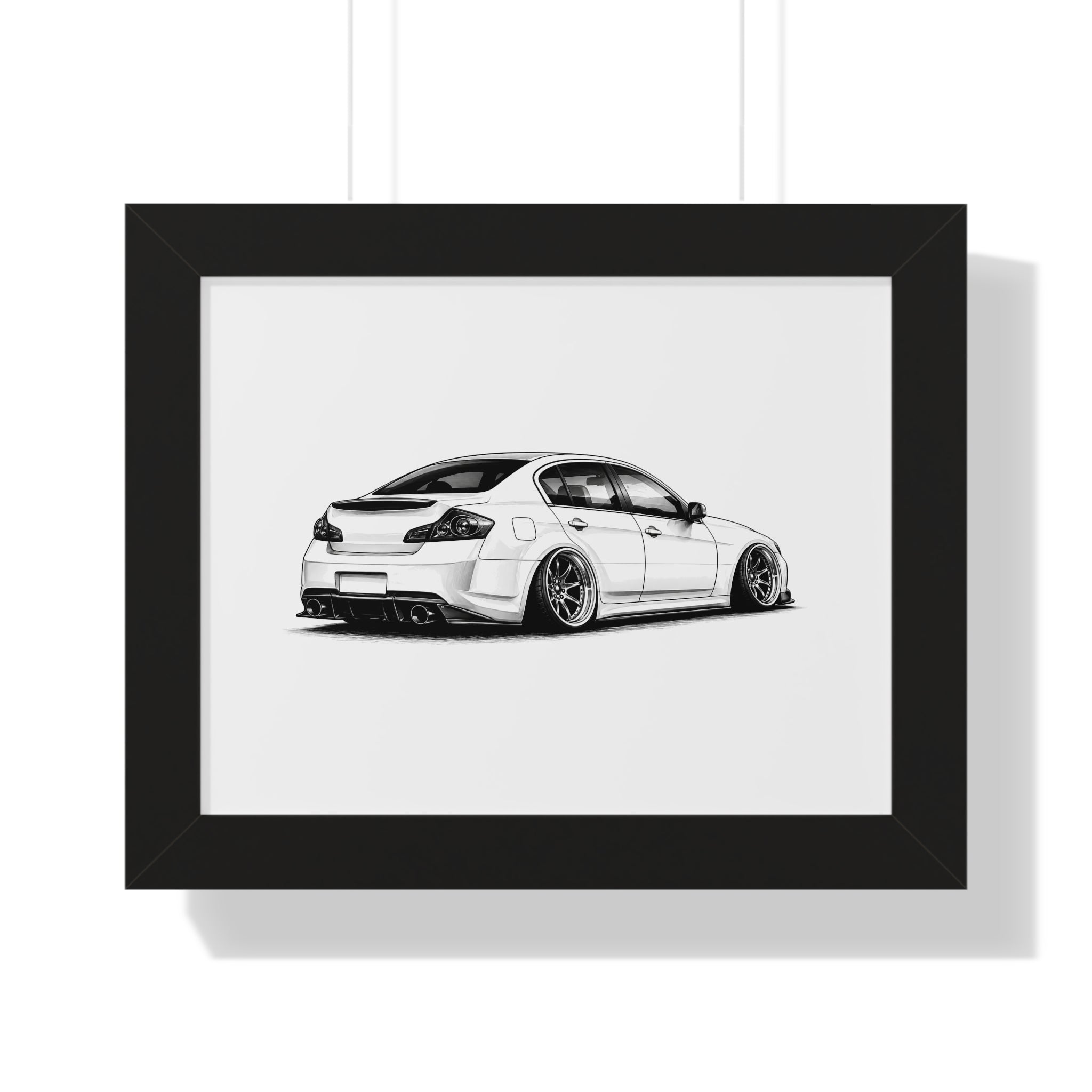 Stanced JDM Show Car - Black and White Canvas Art