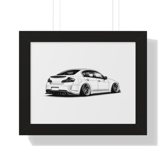 Stanced JDM Show Car - Black and White Canvas Art