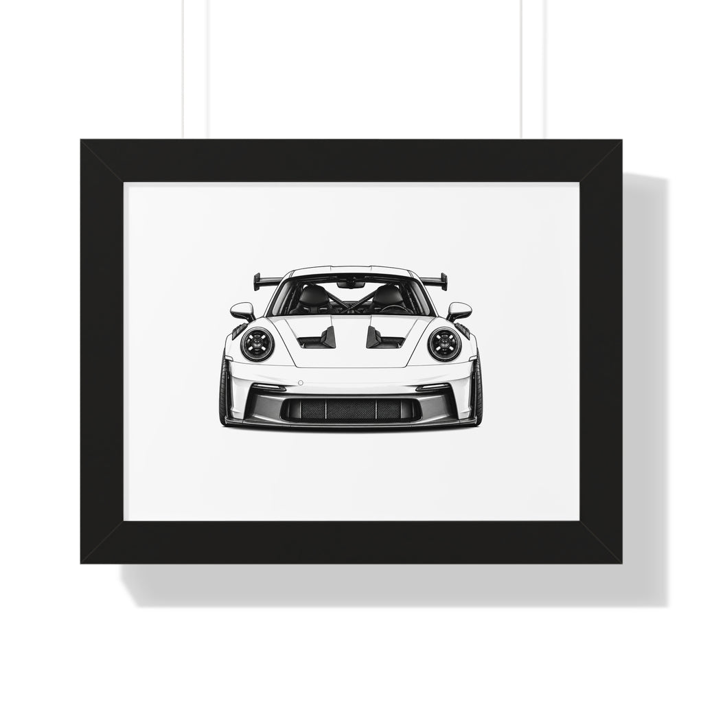 Stanced Euro Super Car - Black and White Canvas Art