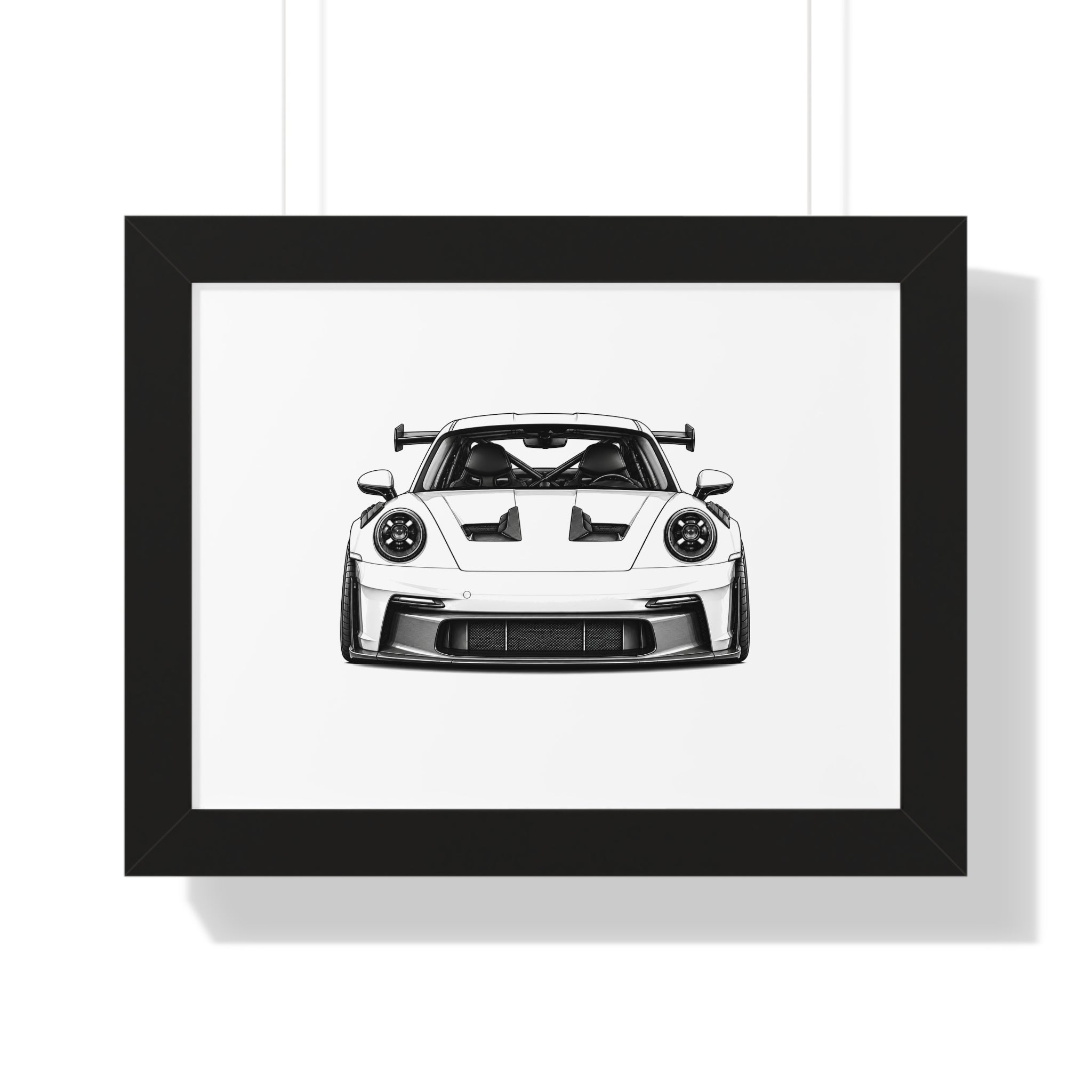 Stanced Euro Super Car - Black and White Canvas Art