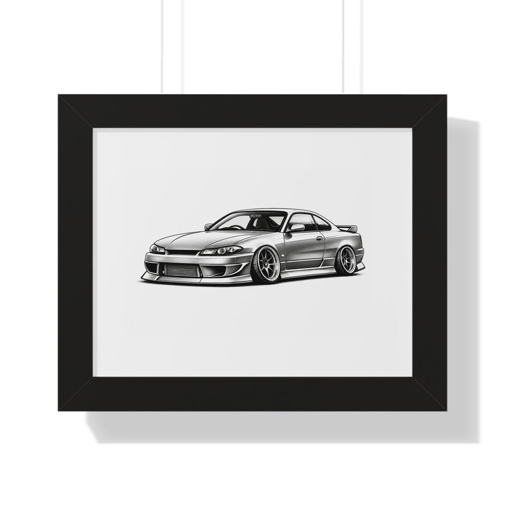 Stanced JDM Show Car - Black and White Canvas Art