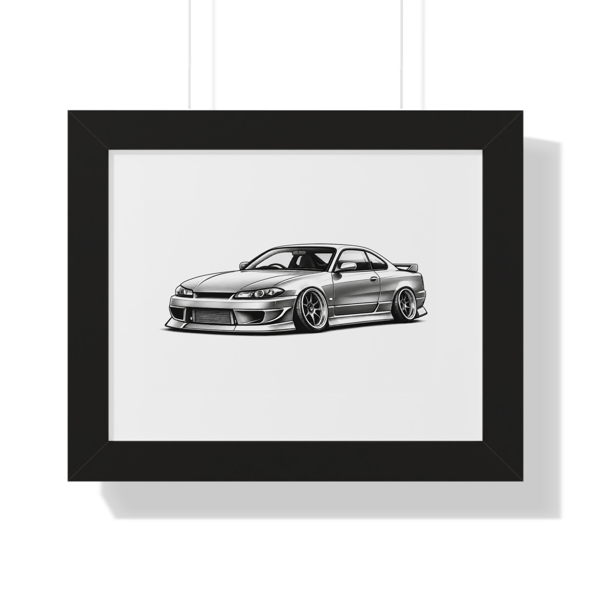 Stanced JDM Show Car - Black and White Canvas Art