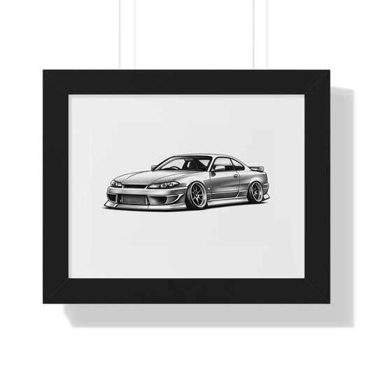 Stanced JDM Show Car - Black and White Canvas Art