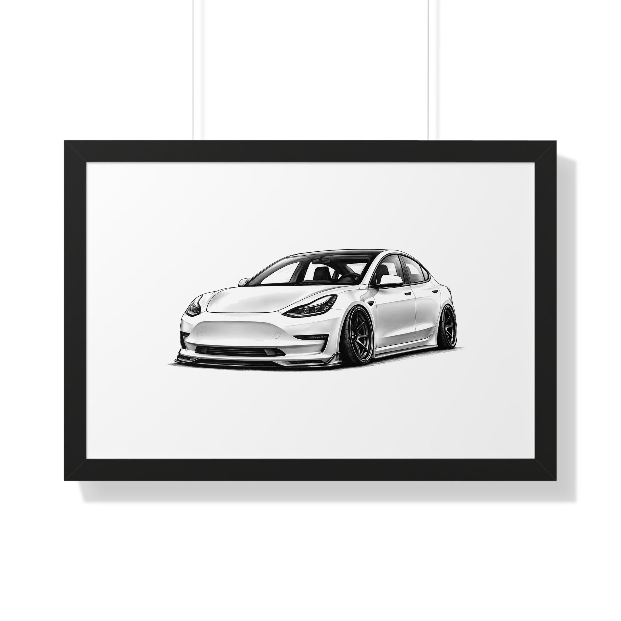 Stanced EV Show Car - Black and White Canvas Art