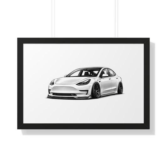 Stanced EV Show Car - Black and White Canvas Art