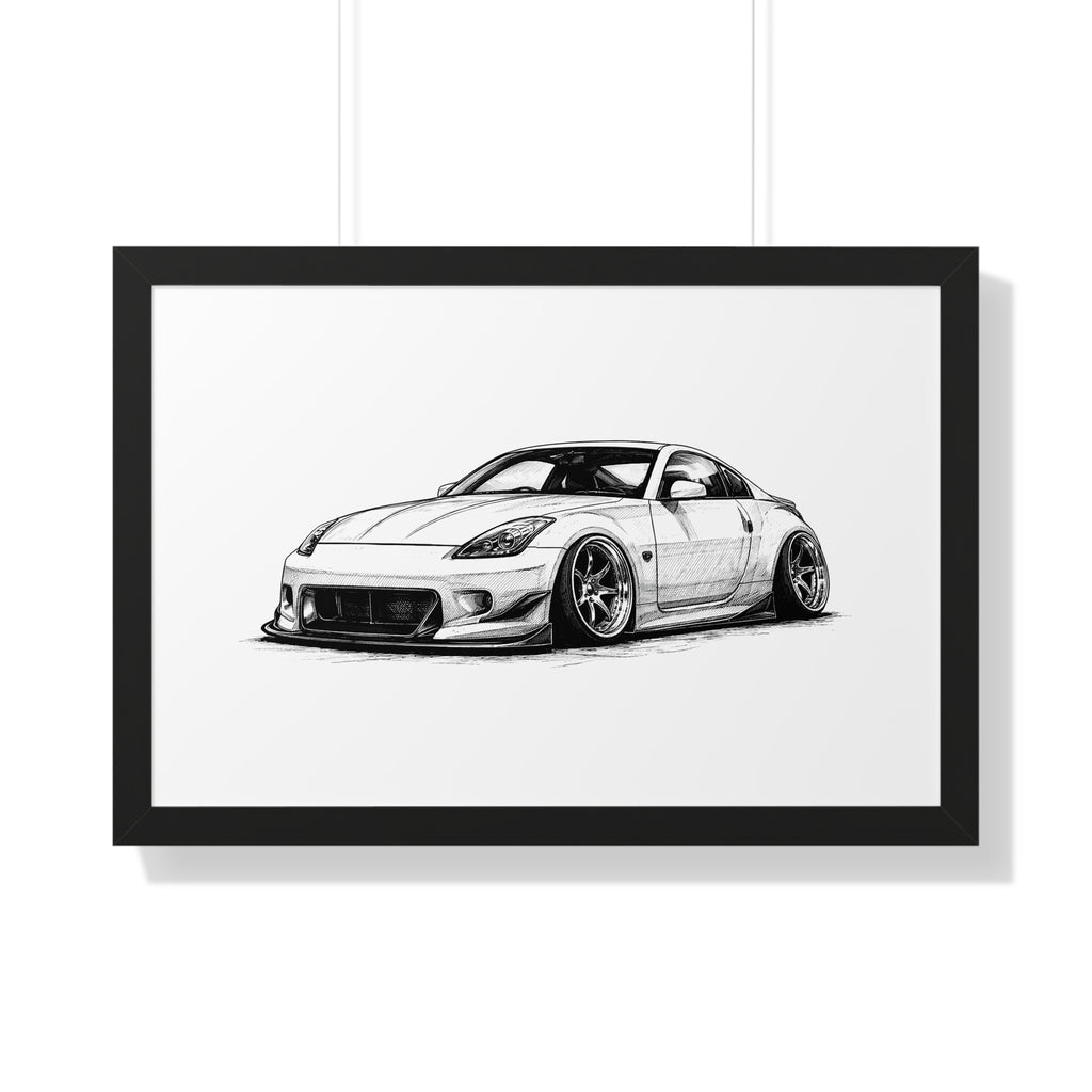 Stanced JDM Show Car - Black and White Canvas Art