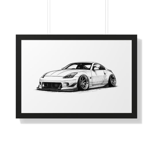 Stanced JDM Show Car - Black and White Canvas Art