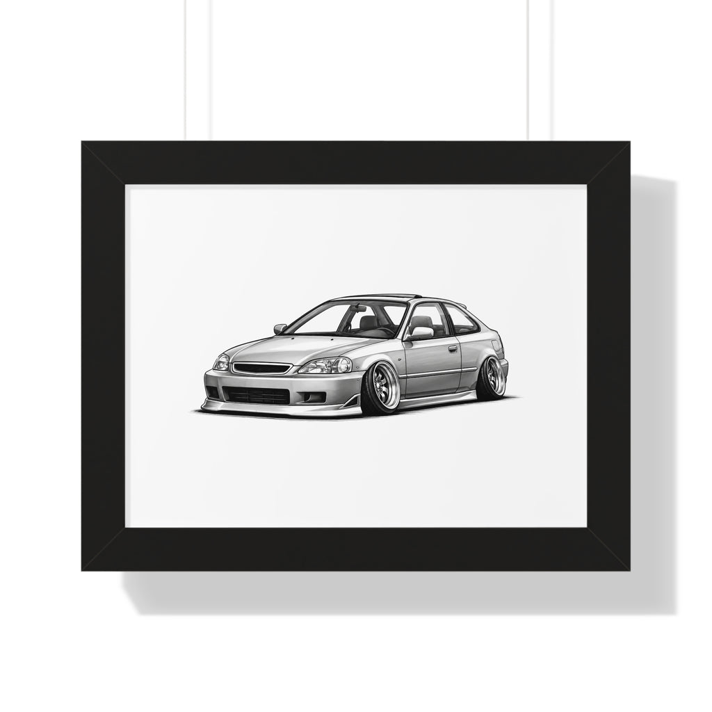 Stanced JDM Show Car - Black and White Canvas Art