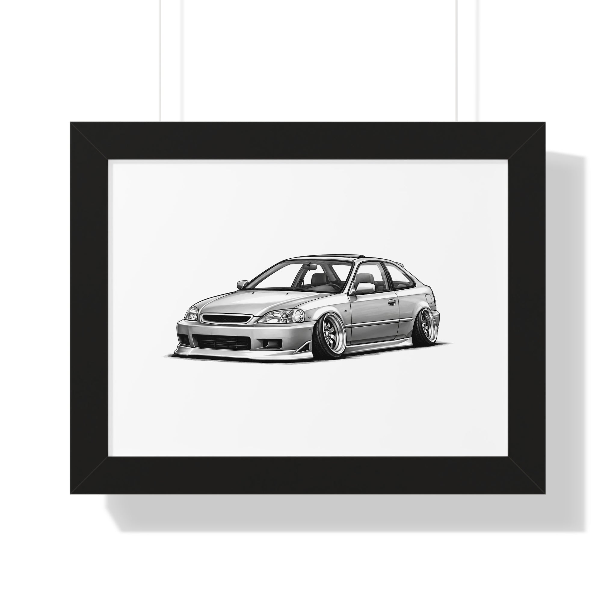Stanced JDM Show Car - Black and White Canvas Art