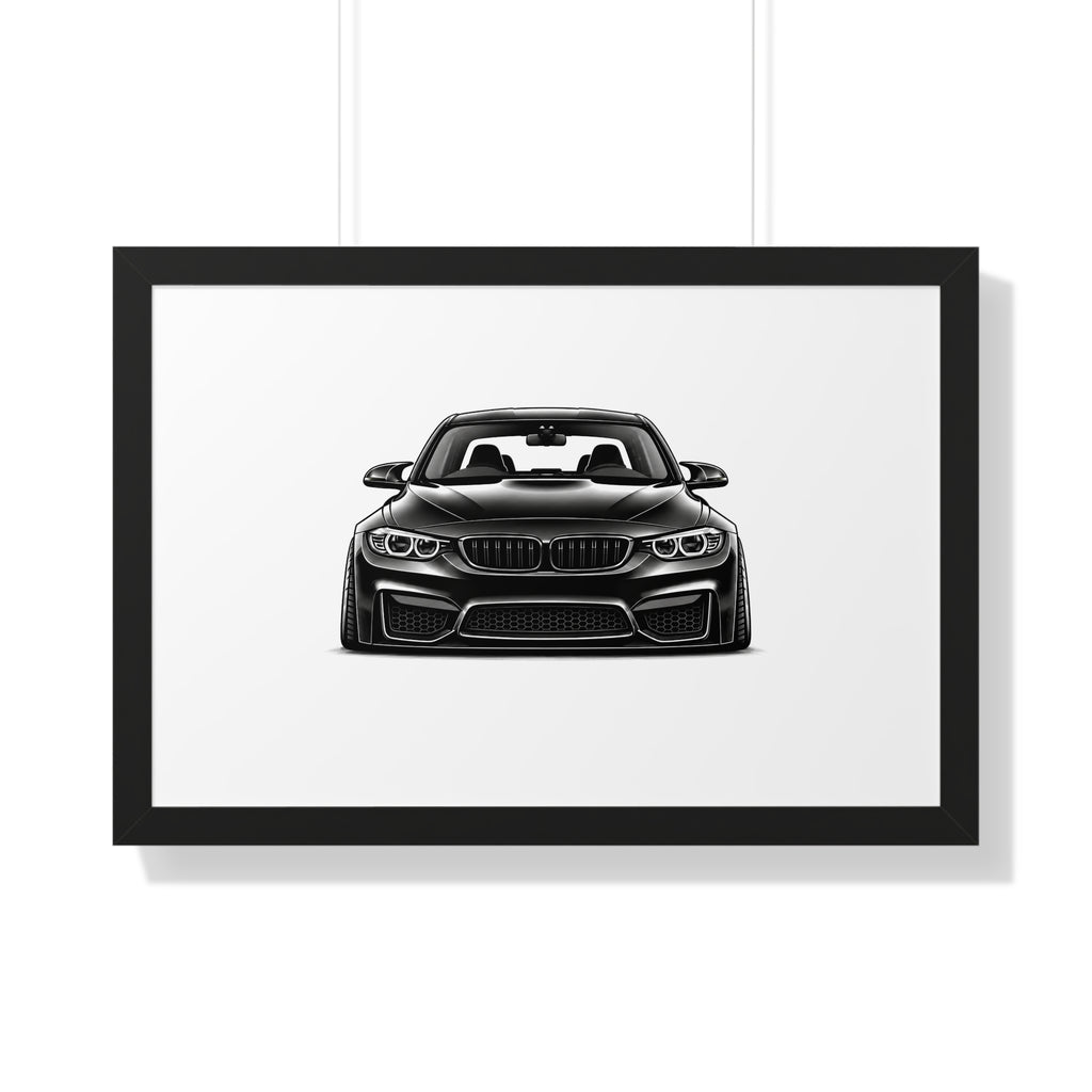 Stanced Euro Show Car - Black and White Canvas Art