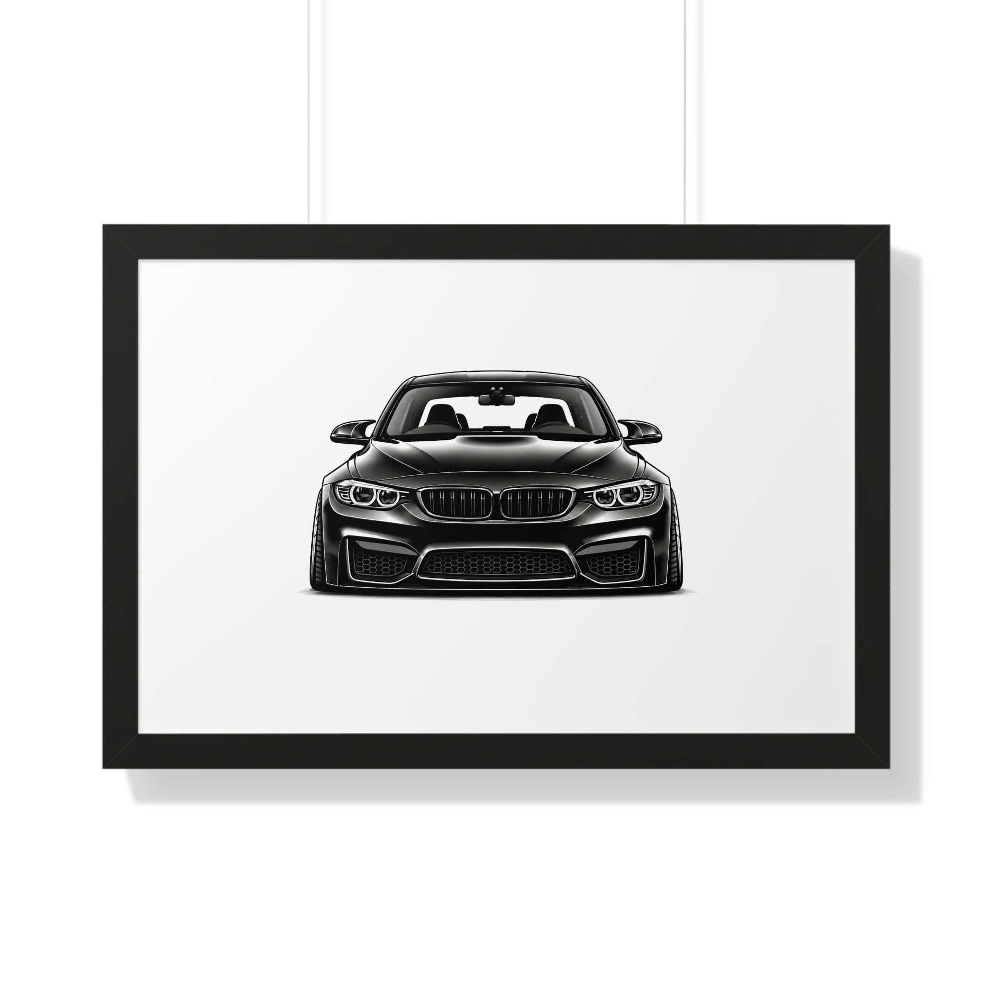 Stanced Euro Show Car - Black and White Canvas Art