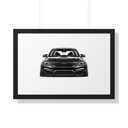 Stanced Euro Show Car - Black and White Canvas Art