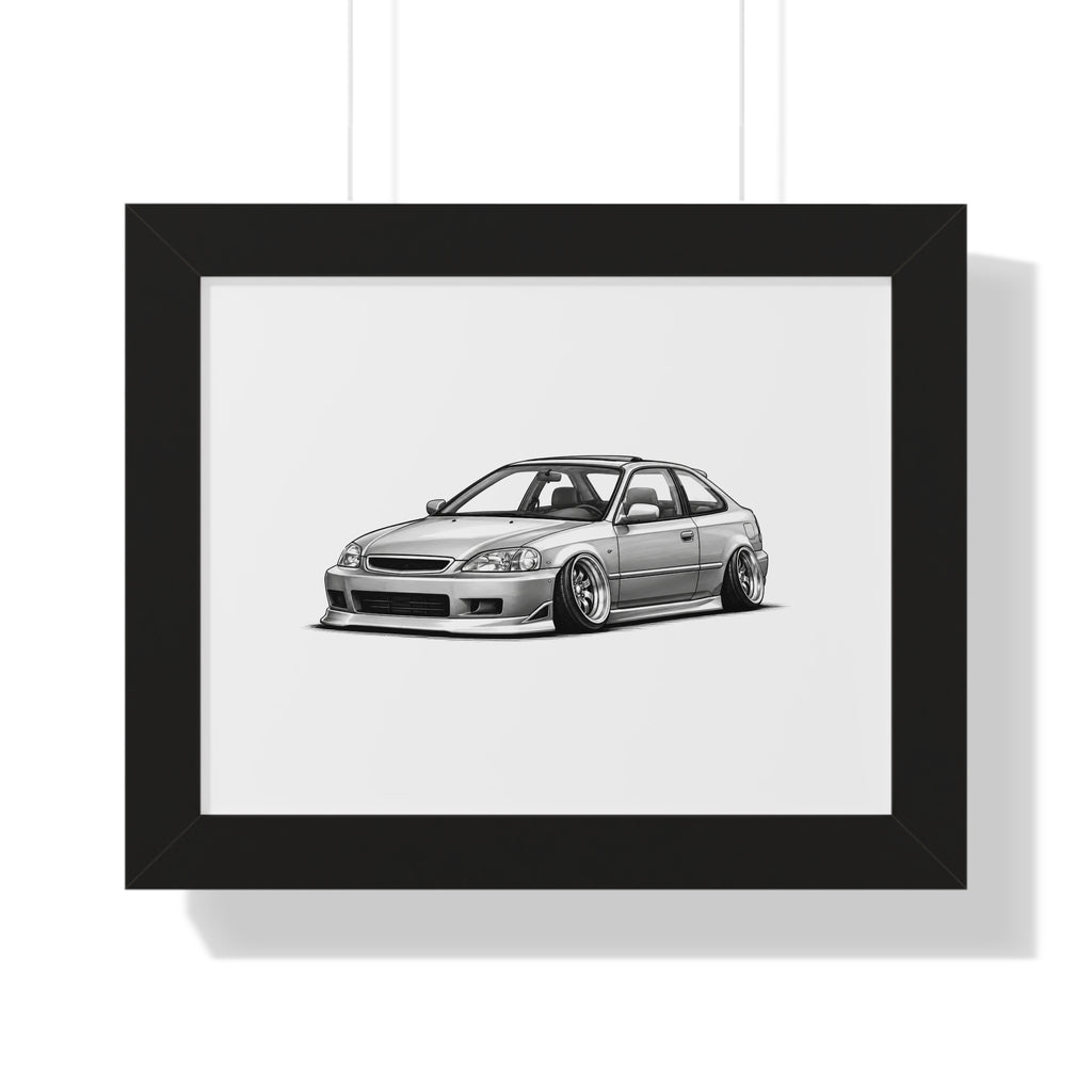Stanced JDM Show Car - Black and White Canvas Art