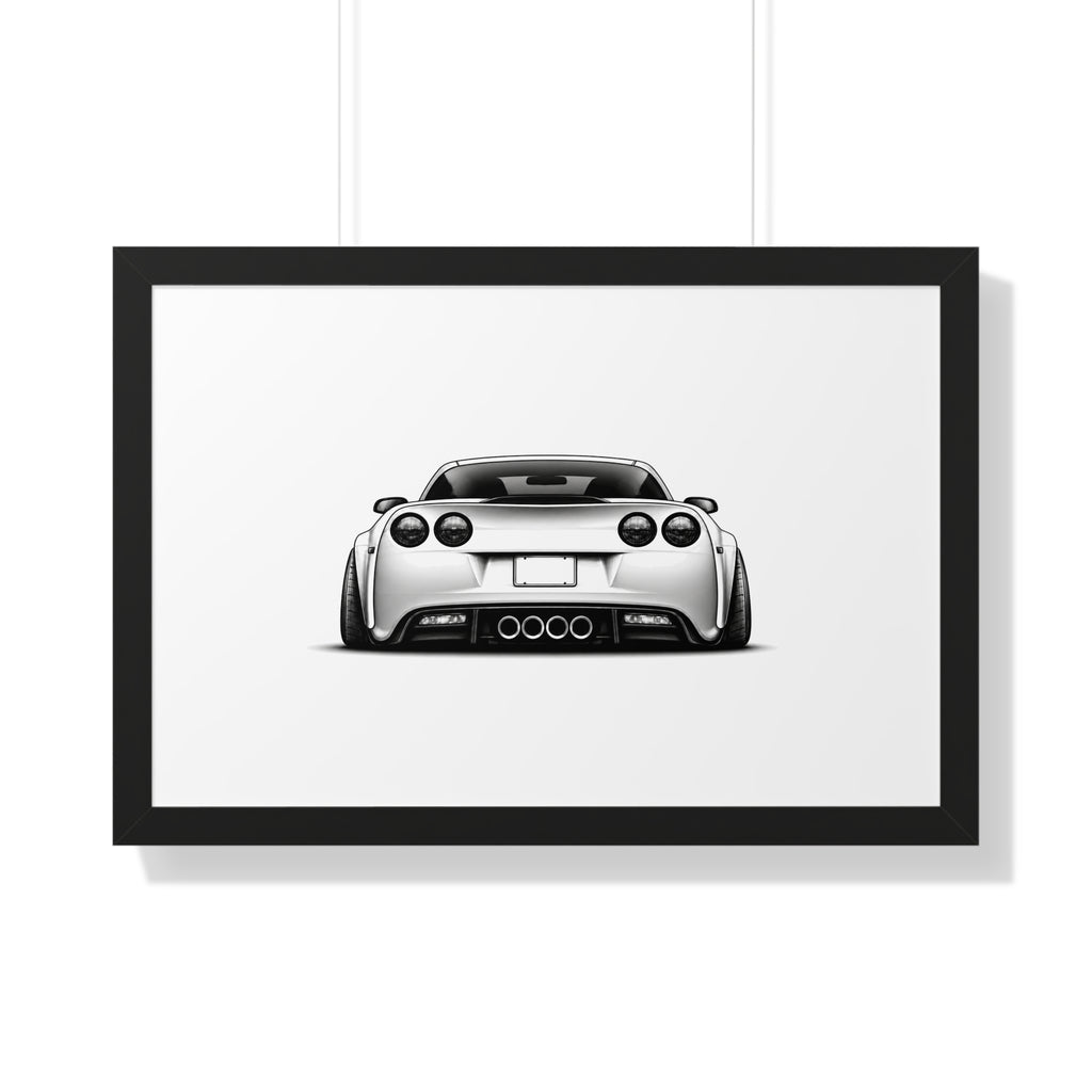 American Muscle Race Car - Black and White Canvas Art