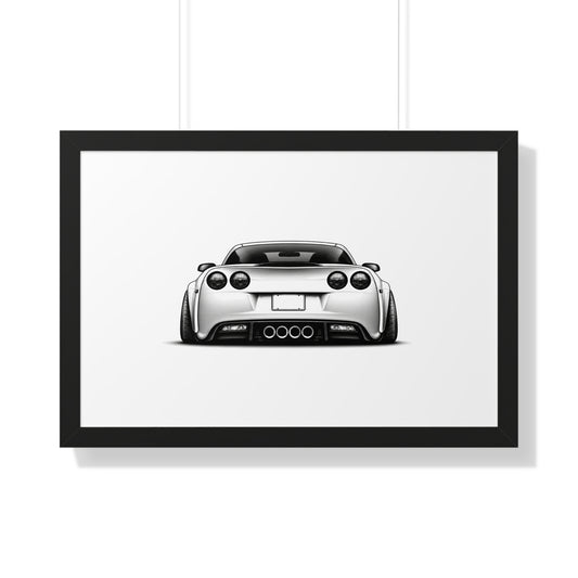 American Muscle Race Car - Black and White Canvas Art