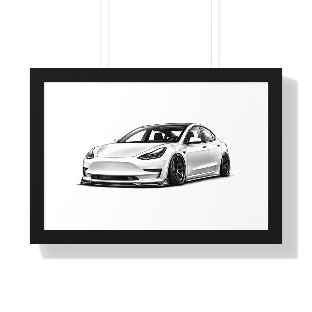 Stanced EV Show Car - Black and White Canvas Art