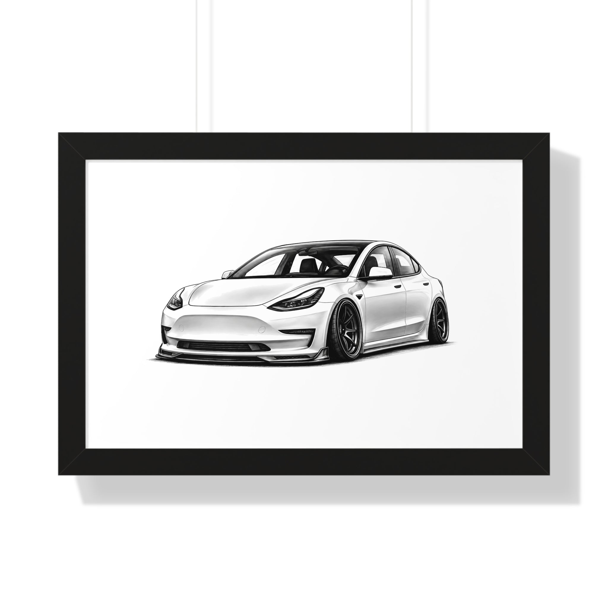 Stanced EV Show Car - Black and White Canvas Art