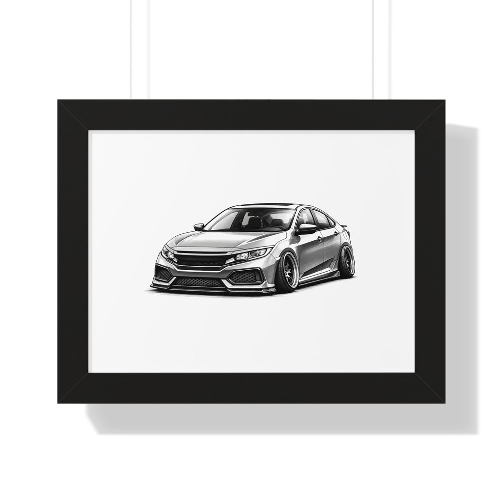 Stanced JDM Show Car - Black and White Canvas Art