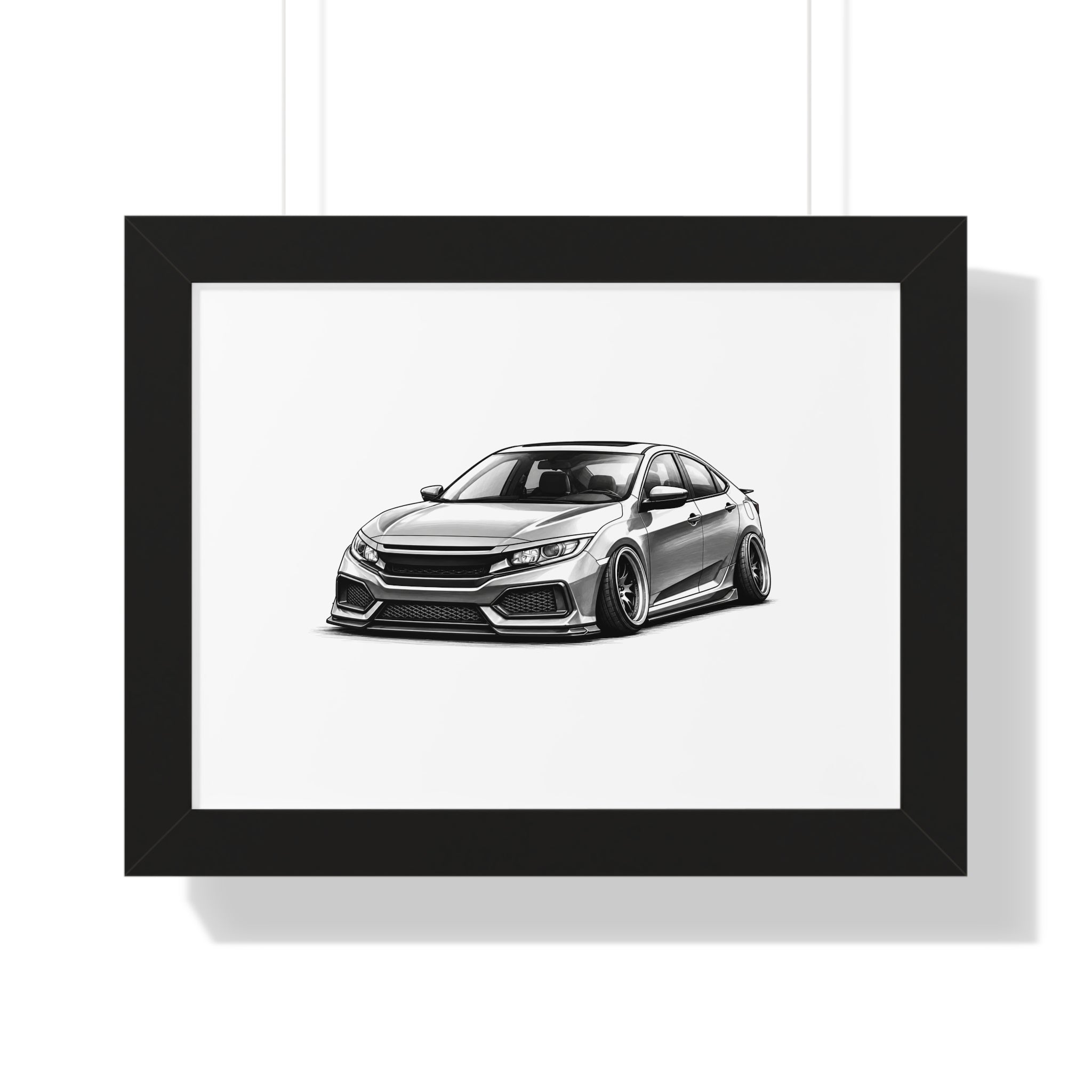 Stanced JDM Show Car - Black and White Canvas Art