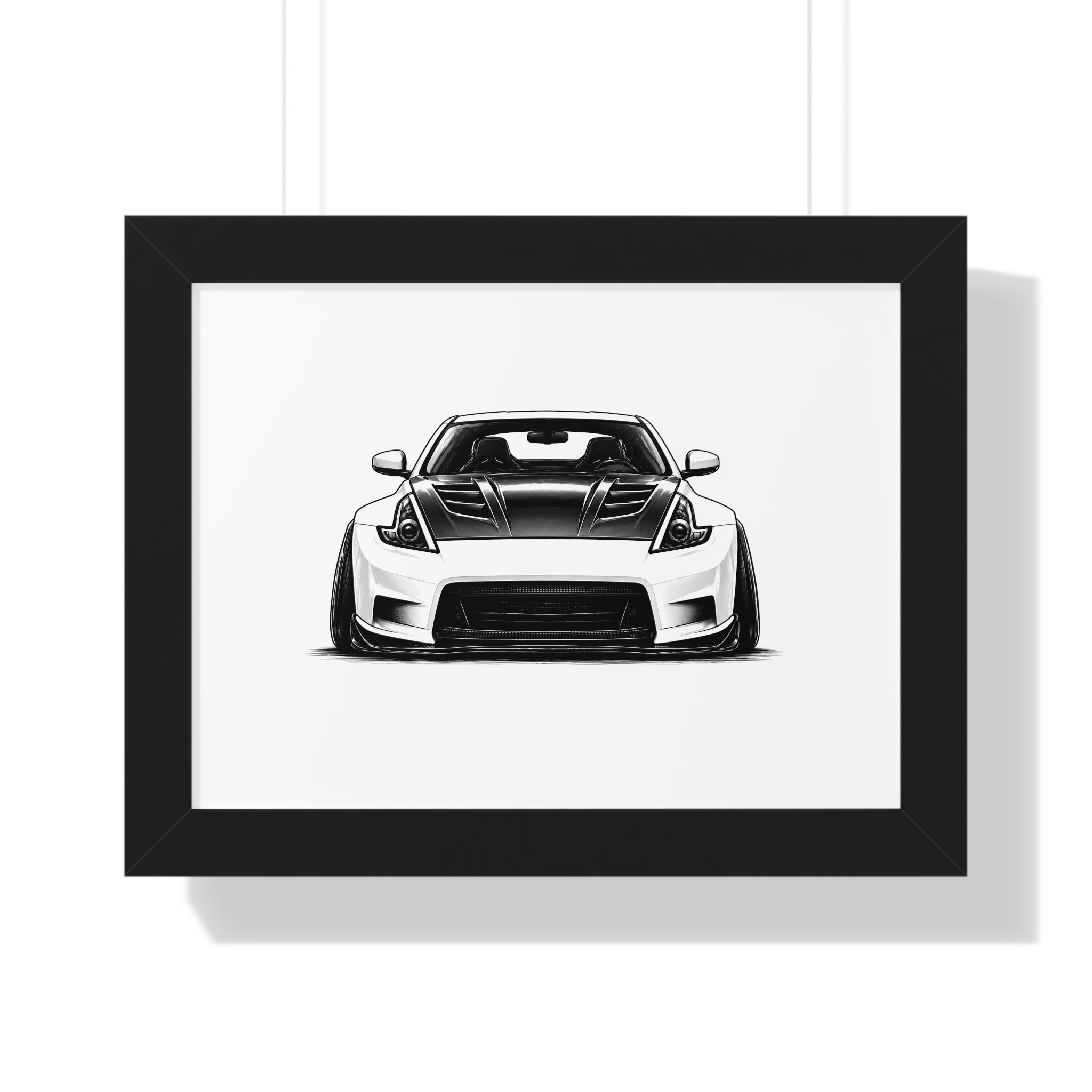 Stanced JDM Show Car - Black and White Canvas Art