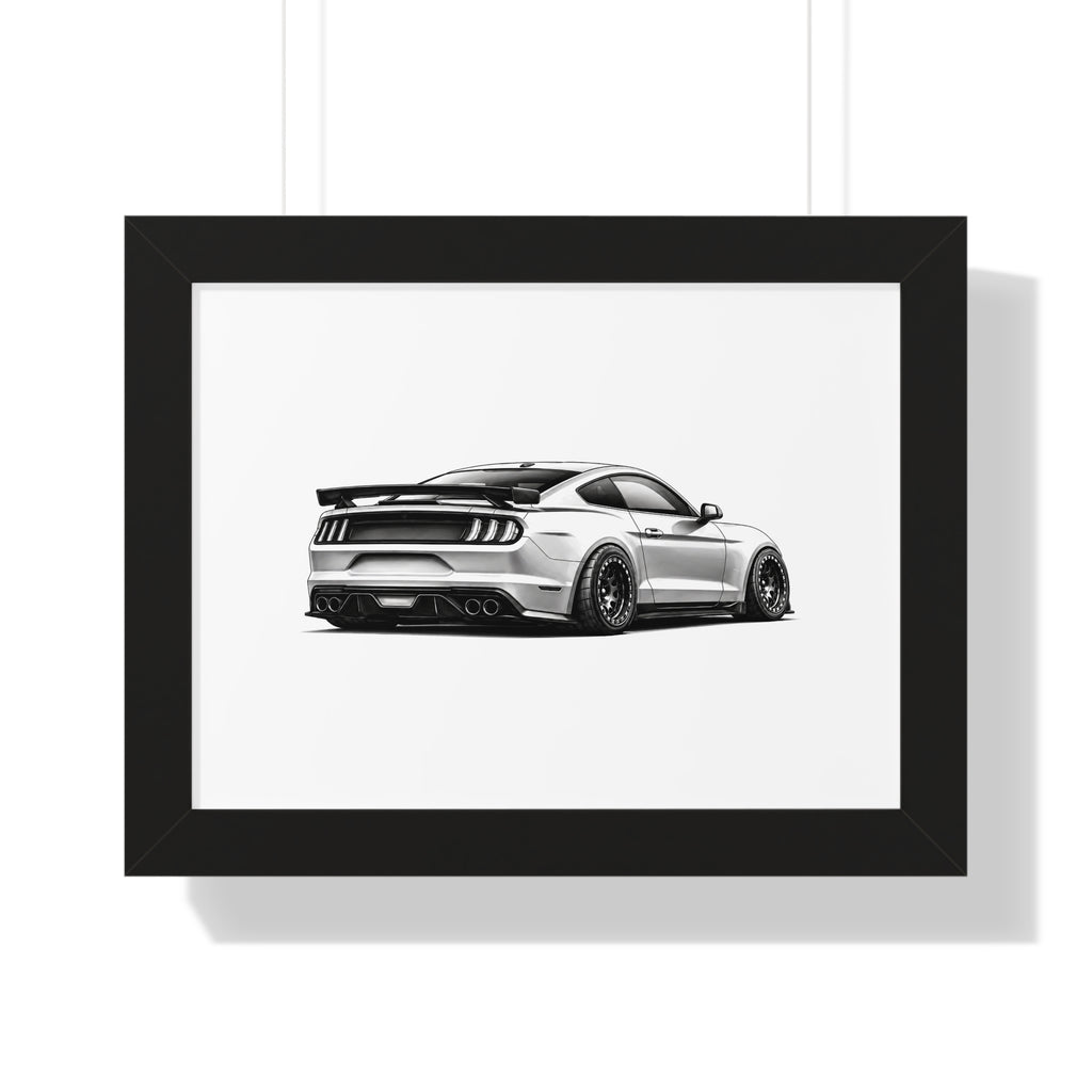 American Muscle Race Car - Black and White Canvas Art