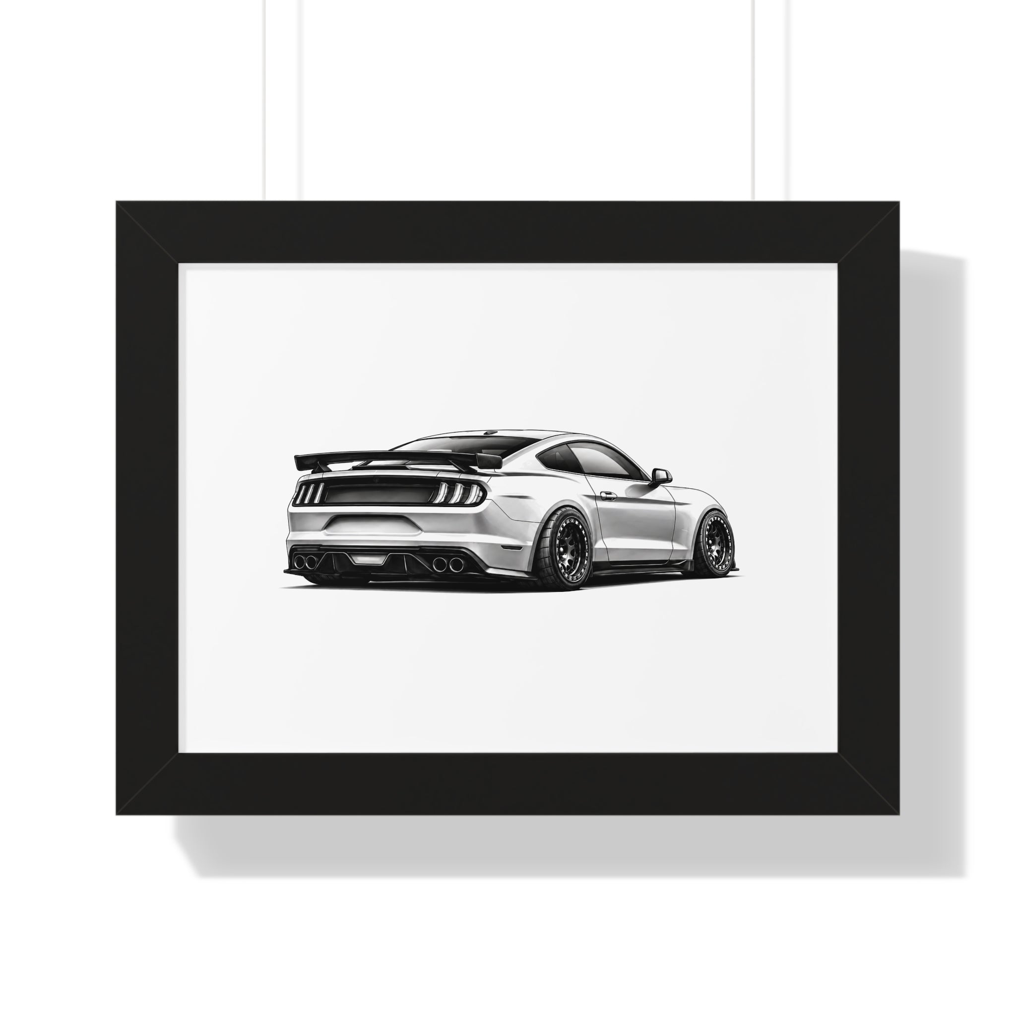 American Muscle Race Car - Black and White Canvas Art