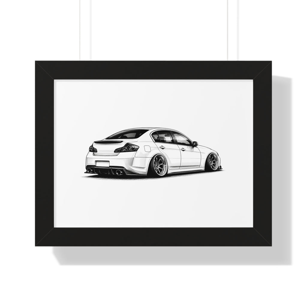 Stanced JDM Show Car - Black and White Canvas Art