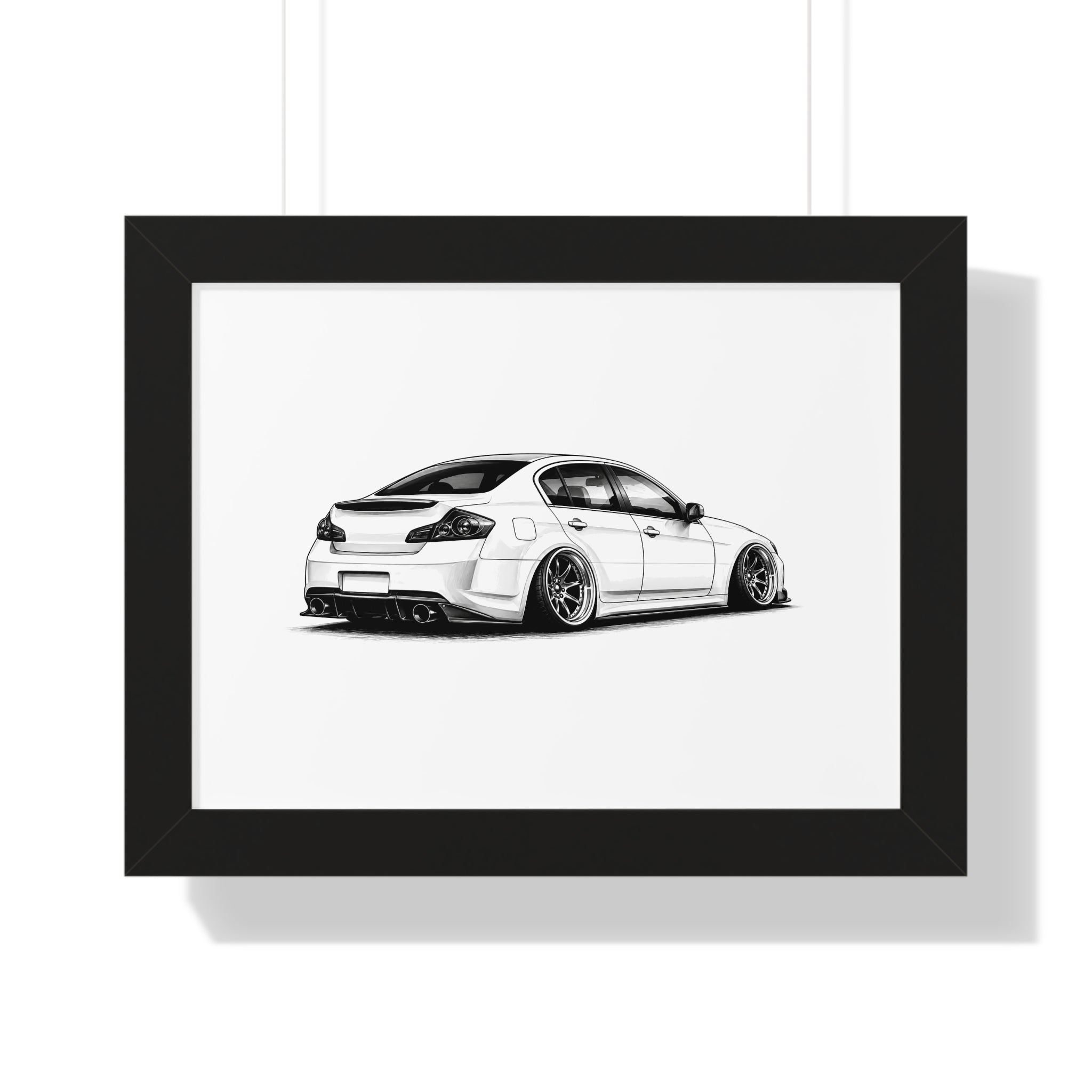 Stanced JDM Show Car - Black and White Canvas Art