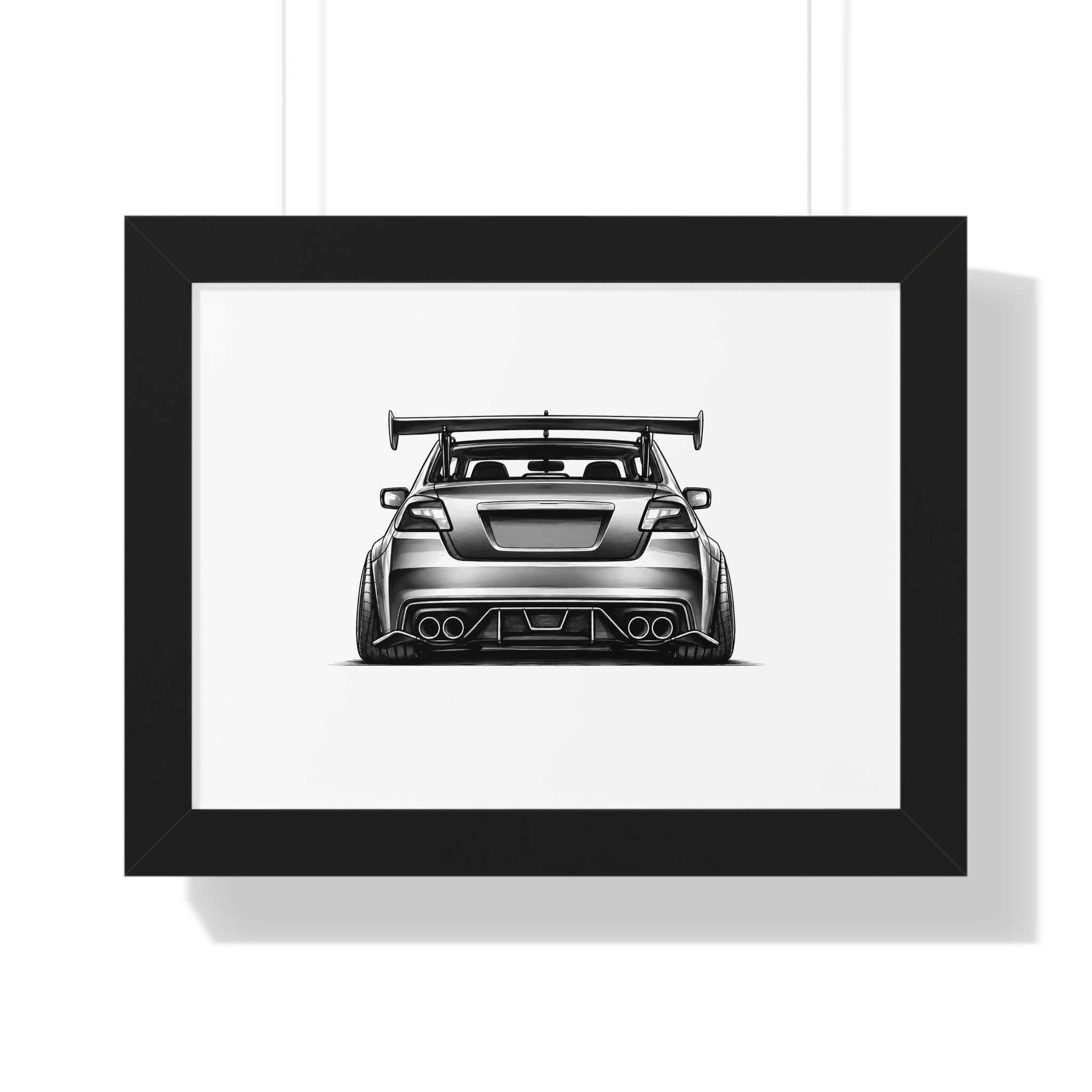Stanced JDM Show Car - Black and White Canvas Art