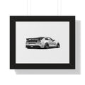 American Muscle Race Car - Black and White Canvas Art