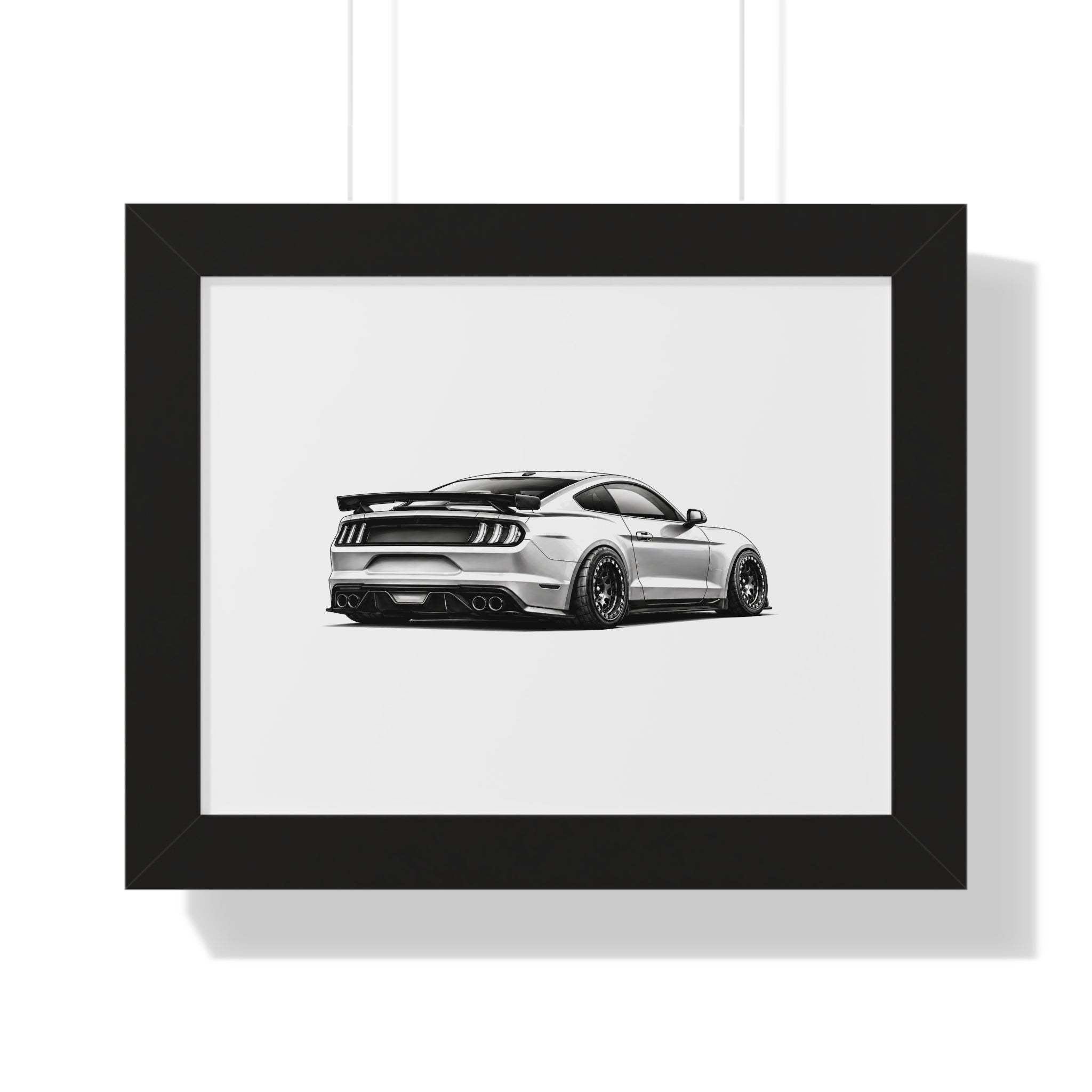 American Muscle Race Car - Black and White Canvas Art