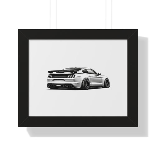 American Muscle Race Car - Black and White Canvas Art