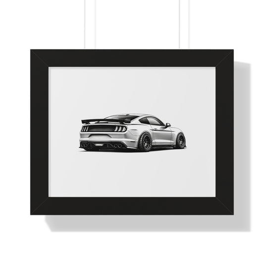 American Muscle Race Car - Black and White Canvas Art