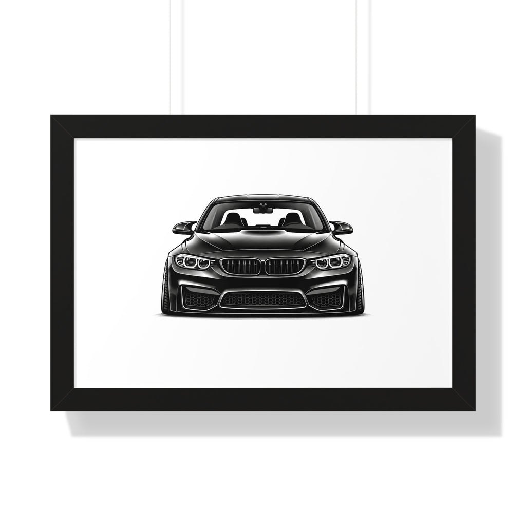 Stanced Euro Show Car - Black and White Canvas Art
