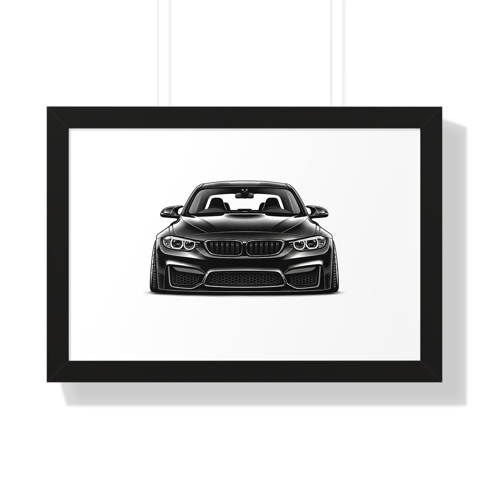 Stanced Euro Show Car - Black and White Canvas Art