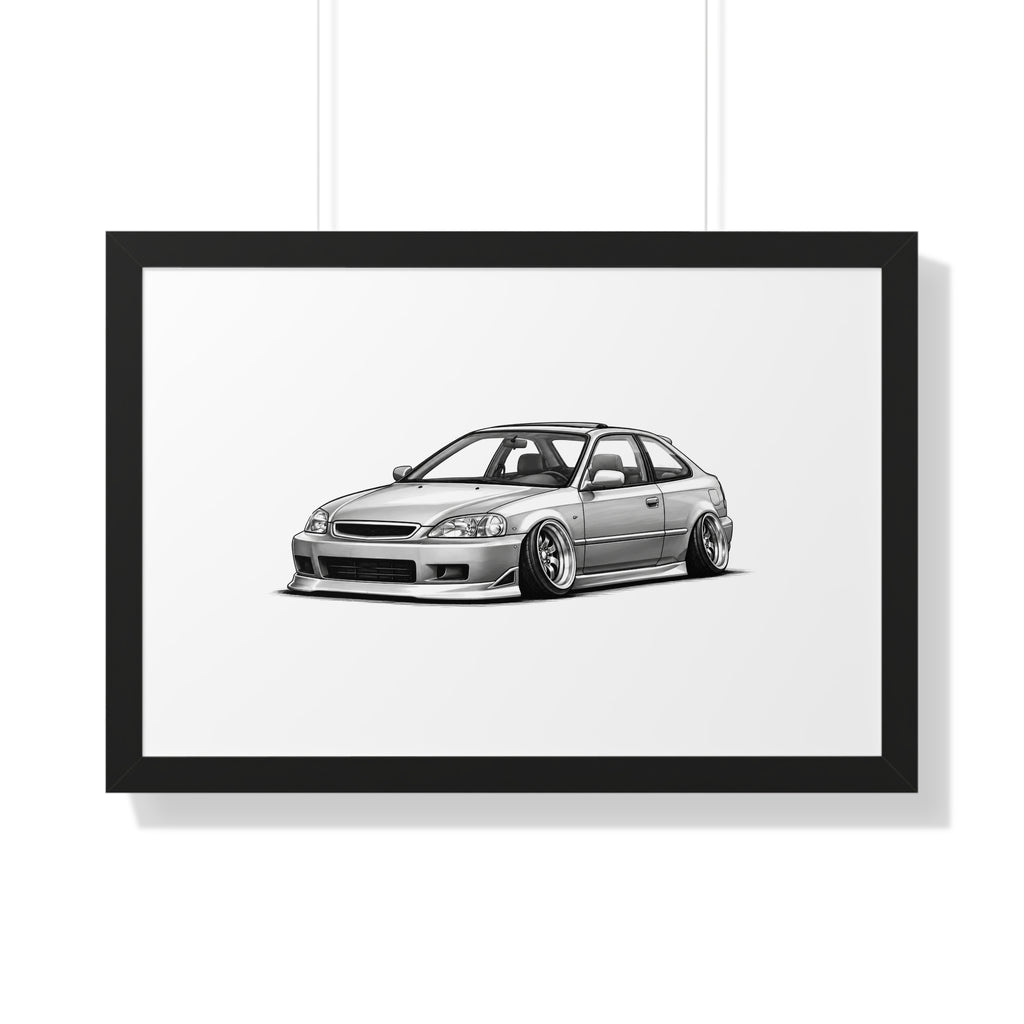 Stanced JDM Show Car - Black and White Canvas Art