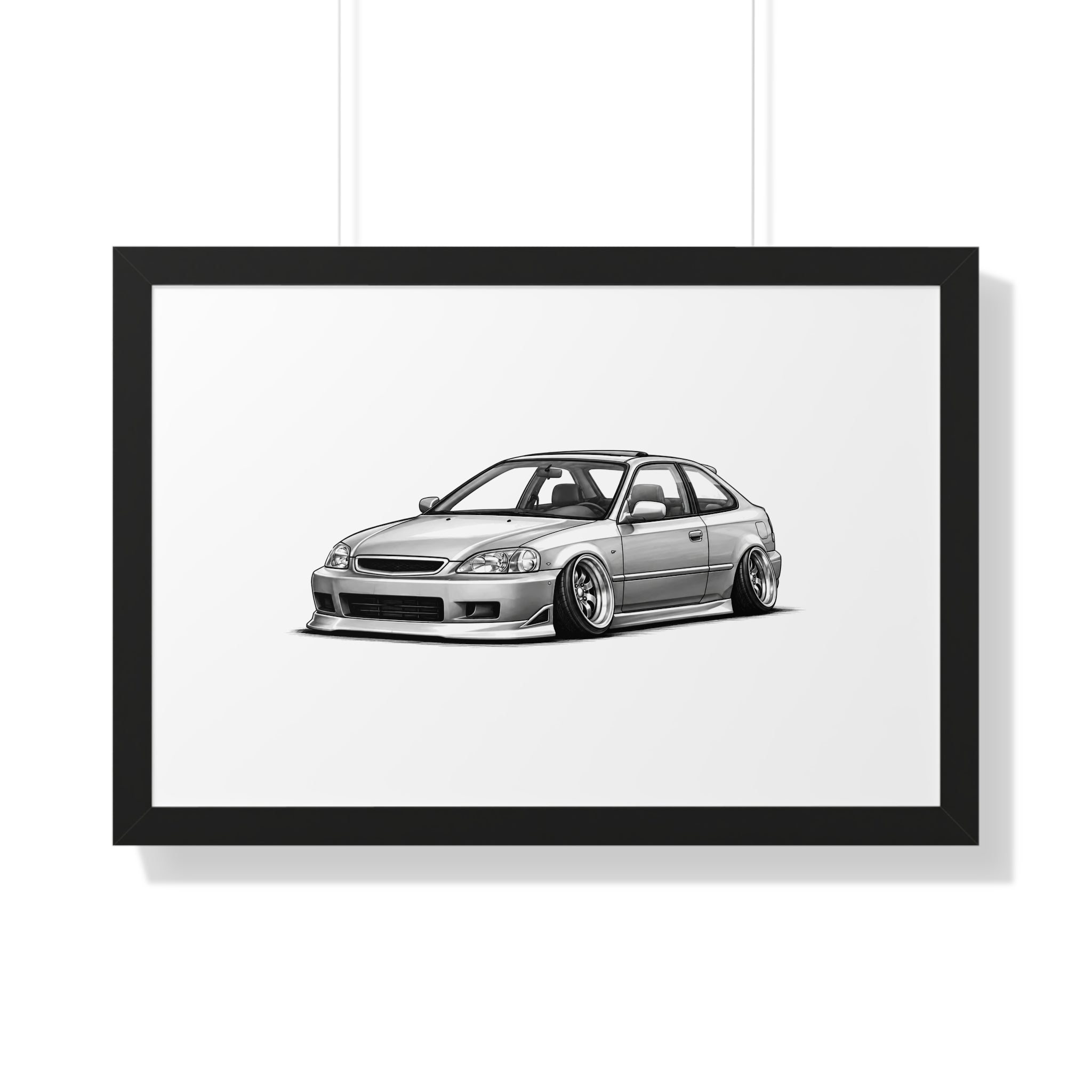 Stanced JDM Show Car - Black and White Canvas Art