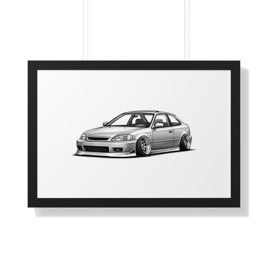 Stanced JDM Show Car - Black and White Canvas Art