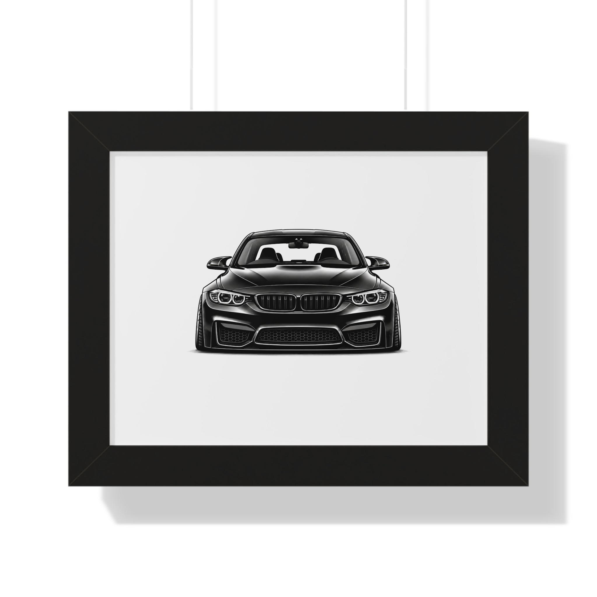 Stanced Euro Show Car - Black and White Canvas Art