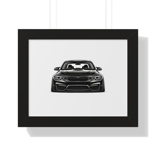 Stanced Euro Show Car - Black and White Canvas Art