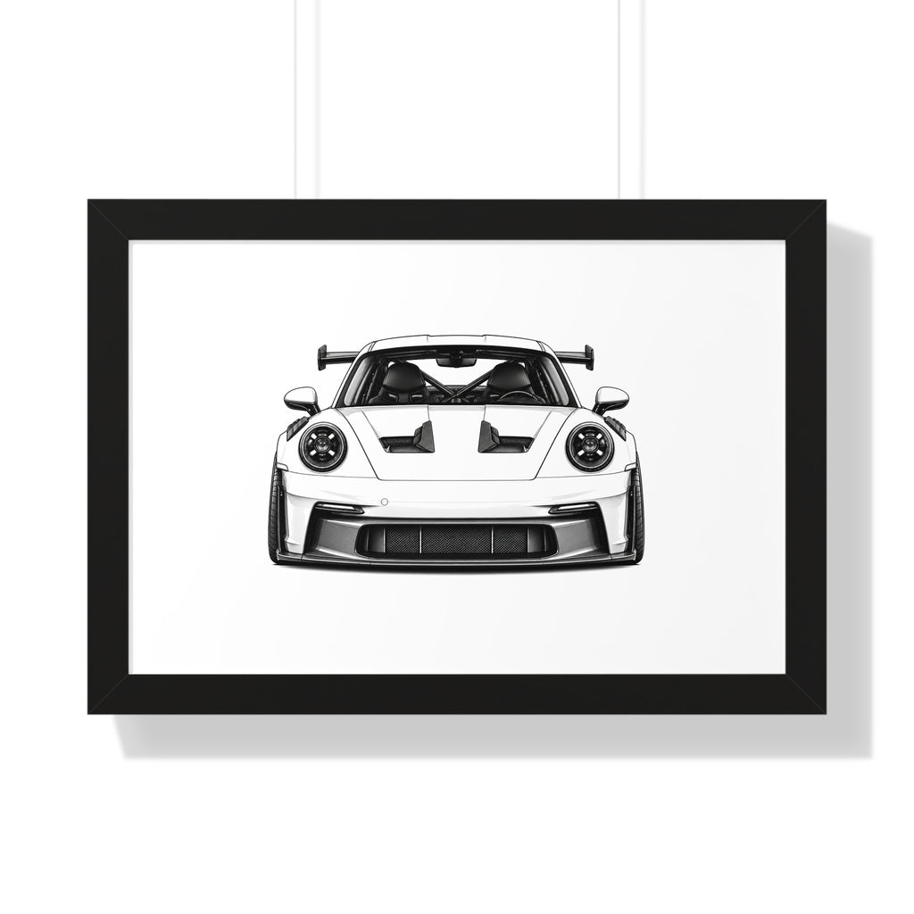 Stanced Euro Super Car - Black and White Canvas Art