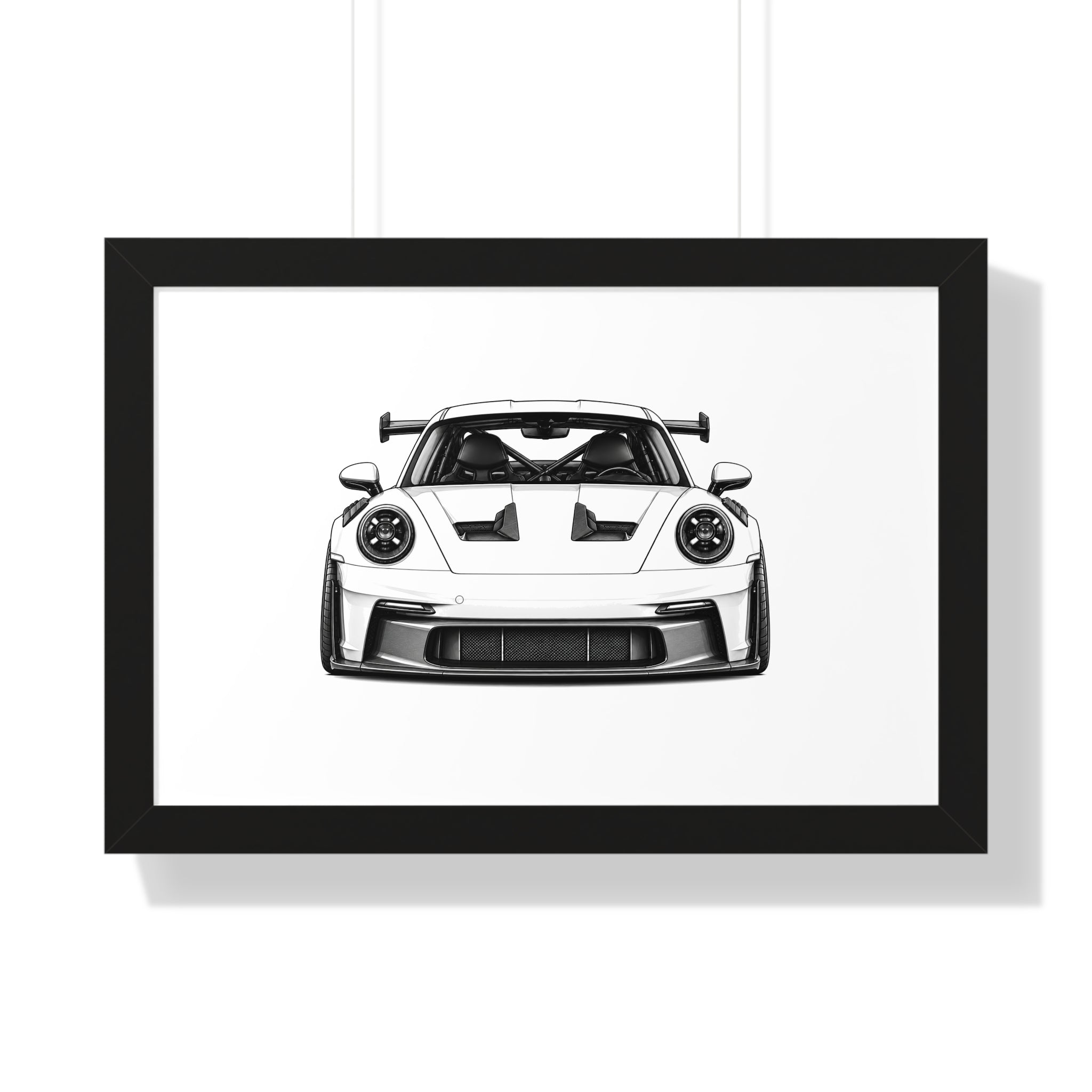 Stanced Euro Super Car - Black and White Canvas Art